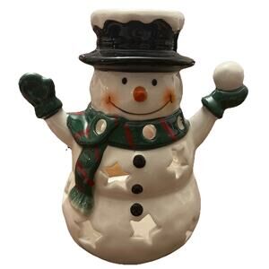 Yankee Candle Snowman With 4 Sparkling Cinnamon Tea Light Candles Winter Decor